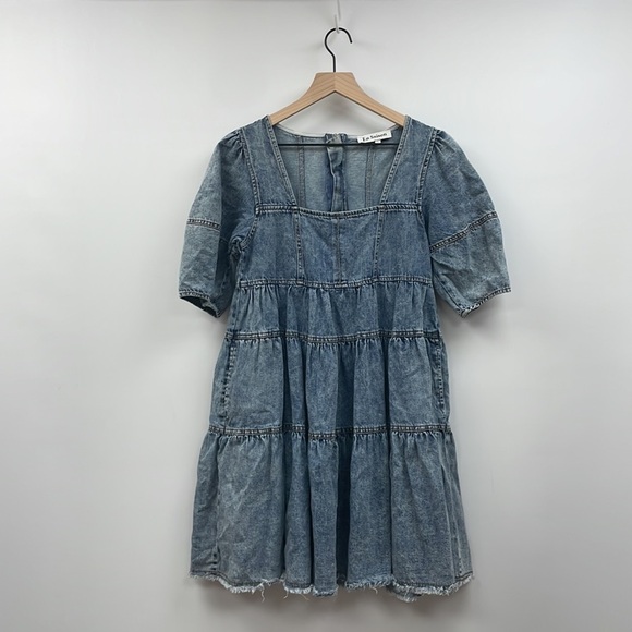 Anthropologie Blue Denim Mini Dress - Picture 3 of 9